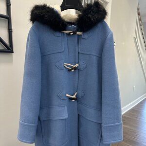 NWOT Boden Blue Orme Wool Duffle Coat 10 Petite